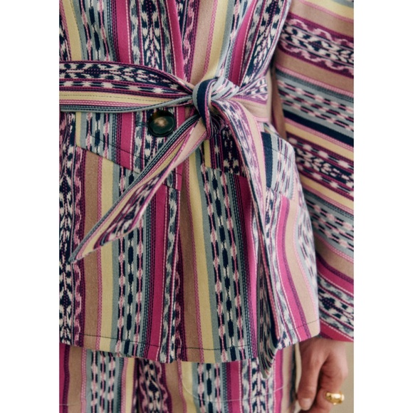 Sezane Urlich Jacket Pink Blue Size 36 - Picture 3 of 15